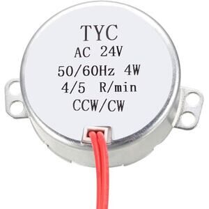 uxcell Synchronous Motor AC 24V 4-5RPM Double Flat Shaft
